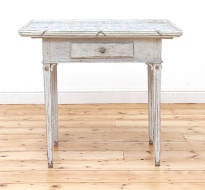 Lot 157 - A Danish white-painted tile-top table