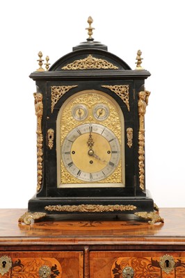 Lot 426 - A George III-style ebonised and gilt-mounted bracket clock