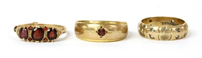 Lot 188 - Three 9ct gold rings