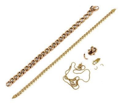 Lot 198 - A quantity of broken gold jewellery
