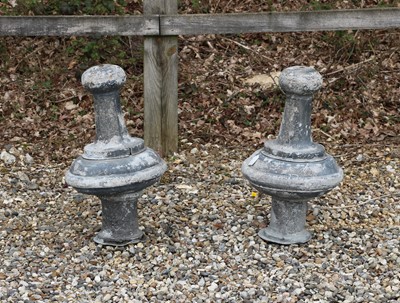 Lot 480 - A pair of lead finials or capitals