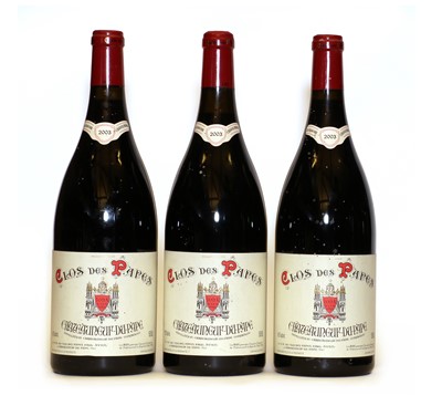 Lot 235 - Chateauneuf du Pape, Clos des Papes, Paul Avril, 2003, three magnums