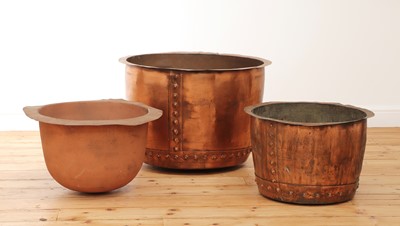 Lot 691 - A large riveted copper copper