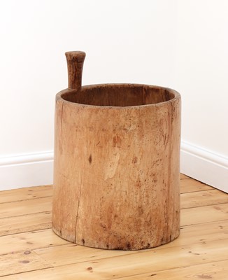 Lot 671 - A primitive dug-out wooden storage container