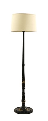 Lot 351 - A lacquered chinoiserie standard lamp