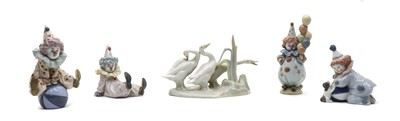 Lot 153 - Four Lladro clown figures