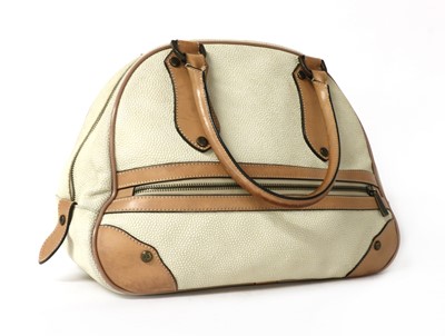 Lot 254 - A Mulberry cream Scotchgrain bowling handbag