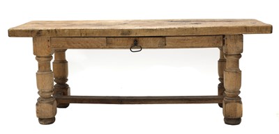Lot 660 - A scrubbed oak refectory table