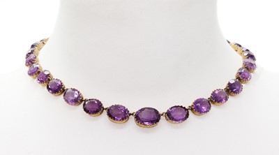 Lot 62 - A late Victorian graduated amethyst rivière necklace