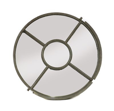 Lot 367 - A cast iron segmented circular mirror
