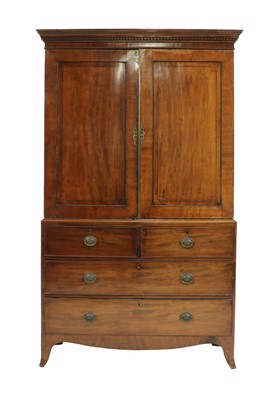 Lot 368 - A George III mahogany linen press