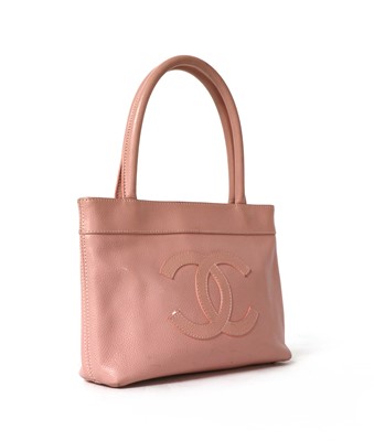 Lot 257 - A Chanel pink leather small Monte Carlo tote