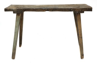 Lot 643 - A rustic oak workbench