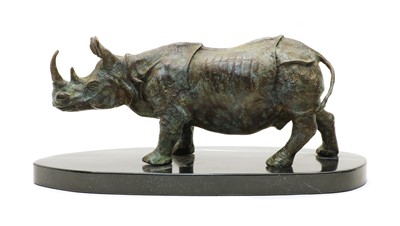 Lot 156 - A bronze model of a rhinoceros