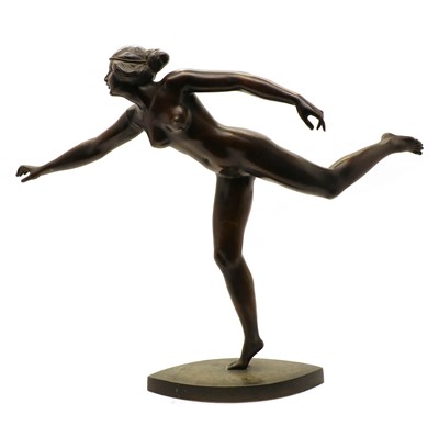 Lot 133 - A bronze of a 1920's outstretched female nude
