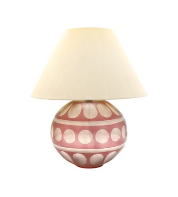 Lot 313 - An Art Deco-style cameo glass globe lamp