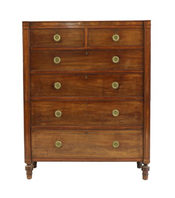 Lot 384 - A North European mahogany chest of drawers