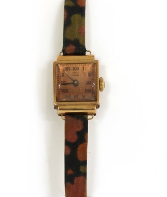 Lot 240 - A ladies' gold mechanical strap watch