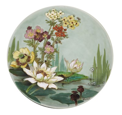Lot 31 - A large Delphin Massier pottery charger