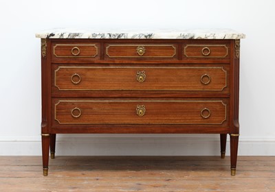 Lot 173 - A French Louis XVI mahogany commode