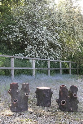 Lot 776 - A pair of large terracotta strawberry planters