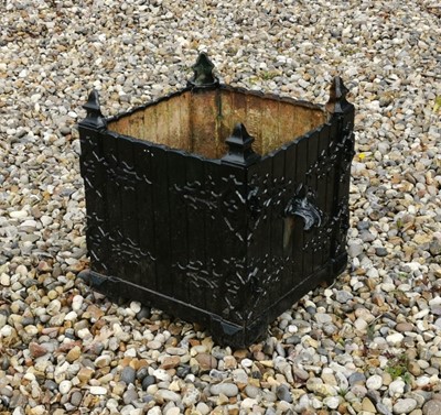 Lot 483 - A small square cast iron planter