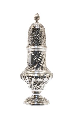Lot 10 - A silver sugar caster