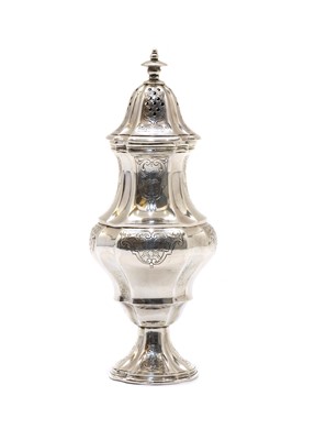 Lot 9 - An antique continental silver caster