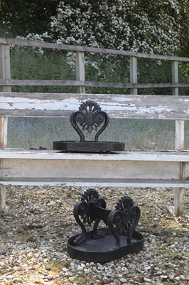 Lot 777 - A pair of Regency cast iron boot scrapes