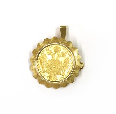 Lot 1095 - An Austrian ducat coin brooch/pendant