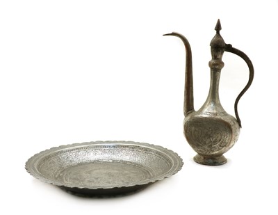 Lot 186 - A Persian engraved steel bowl or tazza