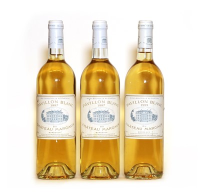 Lot 27 - Pavillon Blanc du Chateau Margaux, Margaux, 1995, 1 bottle and 1997, 2 bottles, 3 bottles in total