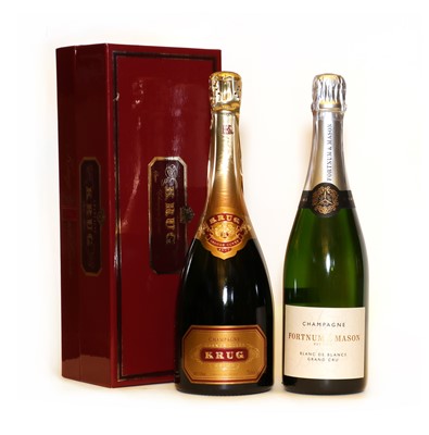 Lot 22 - Krug, Grand Cuvee, Reims, NV and Fortnum and Mason, Blanc de Blancs Grand Cru, NV, one bottle each
