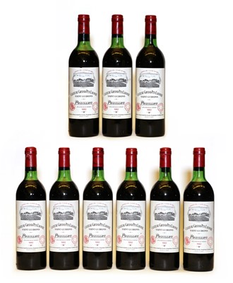 Lot 137 - Chateau Grand Puy Lacoste, 5eme Cru Classe, Pauillac, 1982. nine bottles