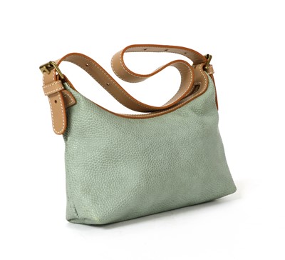 Lot 255 - A Mulberry green scotch grain clutch bag