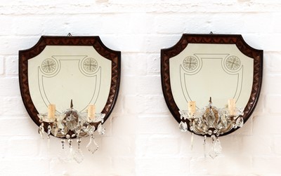 Lot 640 - A pair of Italian softwood girandoles