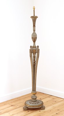 Lot 637 - A Continental painted and parcel-gilt standard lamp