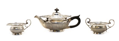 Lot 36 - A three piece silver bachelors teaset