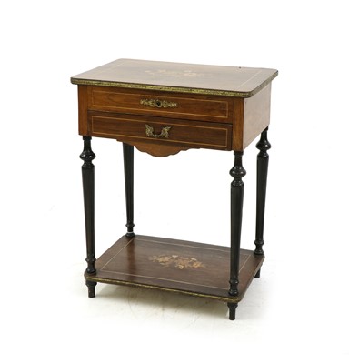 Lot 353 - A late 19th century French rosewood work table