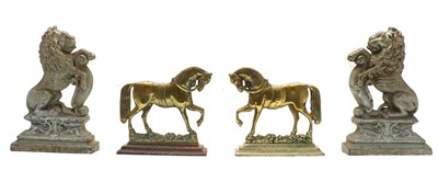 Lot 93 - Two pairs of cast metal animal doorstops