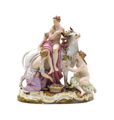 Lot 123 - A Meissen porcelain figural group depicting Europa and the Bull