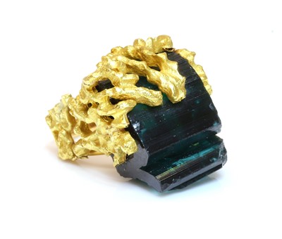 Lot 243 - A gold single stone tourmaline ring, c.1970