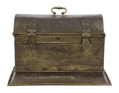 Lot 114 - An Indo-Persian brass trunk
