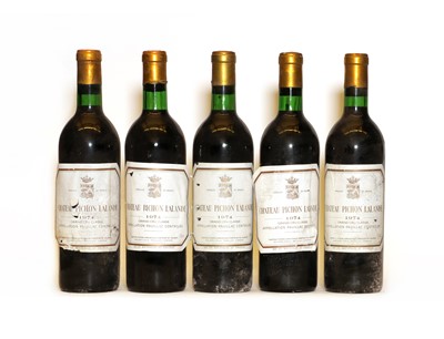 Lot 160 - Chateau Pichon Lalande, 2eme Cru Classe, Pauillac, 1974, five bottles