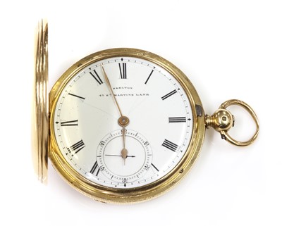 Lot 459 - An 18ct gold key wound hunter pocket watch