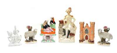 Lot 182 - Six various Staffordshire pottery figures