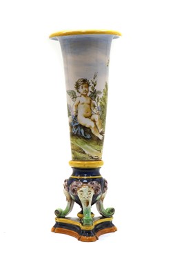 Lot 249 - A tall faience vase