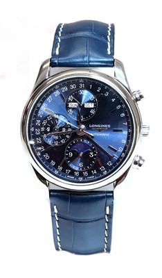 Lot 491 - A gentlemen's stainless steel Longines ' The Longines Master Collection' automatic strap watch