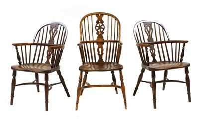 Lot 369 - An elm and ash Windsor armchair