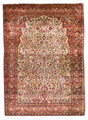 Lot 569 - A Persian silk prayer rug